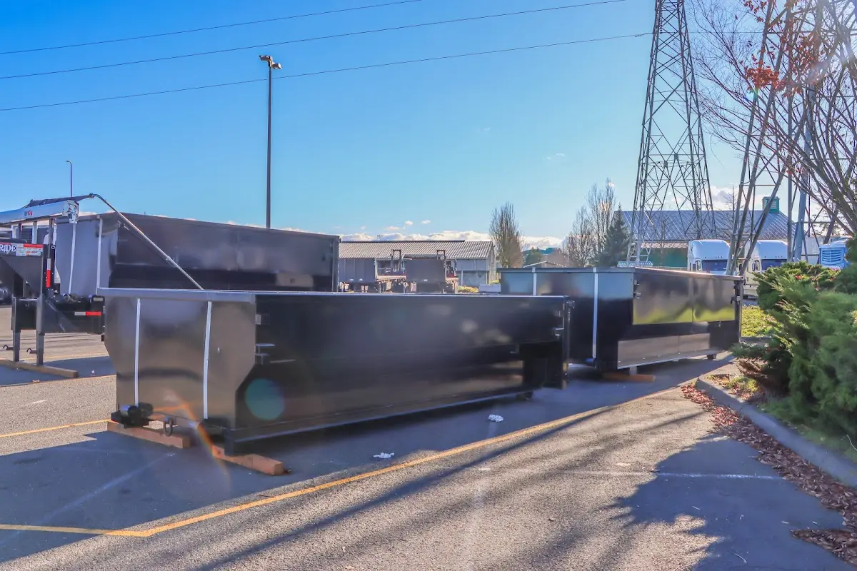 Roll-off dumpster ready for waste disposal at job site for 6 Yard Dumpster Rental in Coolidge